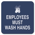 Employees Must Wash Hands... w/ symbol