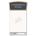 2-Line Room Sign w/Window & Sliding Panel
