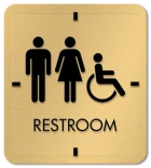 Restroom Sign w/Unisex & Handicap Accessible Symbols