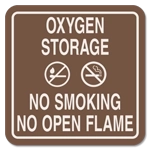 Oxygen Storage - No Smoking No Open Flame