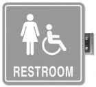 Perpendicular Overhead - Restroom w/Female & ISA Symbols