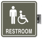 Perpendicular Overhead - Restroom w/Male & ISA Symbols