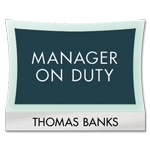 Manager on Duty Sign - Includes Nameplate