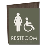 Restroom Sign w/Female & ISA Symbols