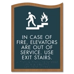 In Case of Fire/Use Stairs Sign