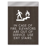 In Case of Fire/Use Stairs Sign