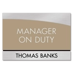 Manager on Duty Sign - Includes Nameplate