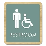Restroom Sign w/Male & Handicap Accessible Symbols