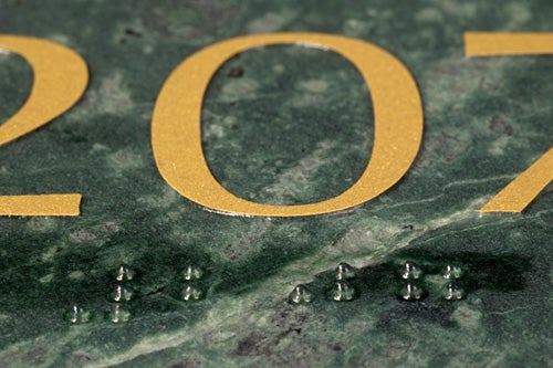 Braille Detail - Verde (Braille Not Available On All Signs)
