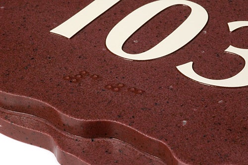 Corner Detail - Cinnabar (Braille Not Available On All Signs)