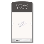 2-Line Meeting Room Sign w/Window & Sliding Panel