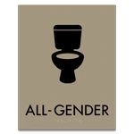 All-Gender Restroom Sign w/Toilet Symbol
