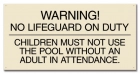 Baldwin County, Alabama No Lifeguard Warning Sign