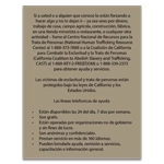 California Spanish Human Trafficking Notice
