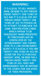 Colorado Alcohol Age Warning Sign