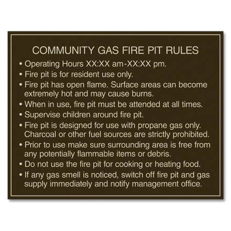 Community Gas Fire Pit Rules