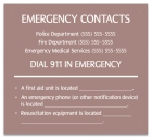 Connecticut Emergency Contacts Pool Sign
