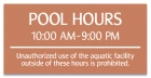 Delaware Pool Hours Sign