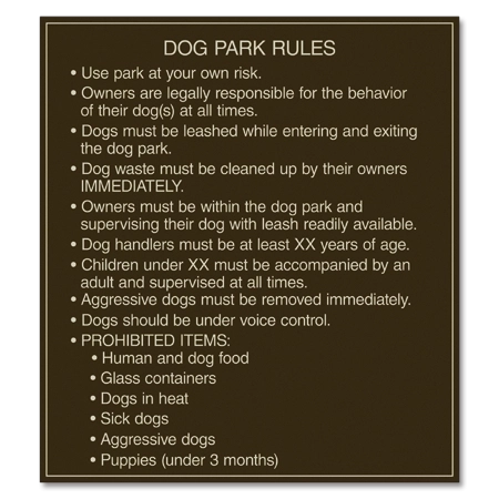 Dog Park Rules