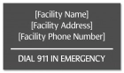 Emergency Dial 911 Pool Sign