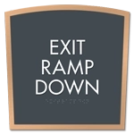 "Exit Ramp Down" Egress Sign - CA Compliant