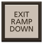 "Exit Ramp Down" Egress Sign - CA Compliant