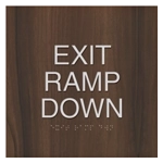 "Exit Ramp Down" Egress Sign - CA Compliant