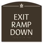 "Exit Ramp Down" Egress Sign - CA Compliant