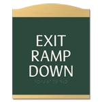"Exit Ramp Down" Egress Sign - CA Compliant