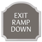 "Exit Ramp Down" Egress Sign - CA Compliant