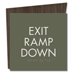 "Exit Ramp Down" Egress Sign - CA Compliant