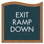 "Exit Ramp Down" Egress Sign - CA Compliant