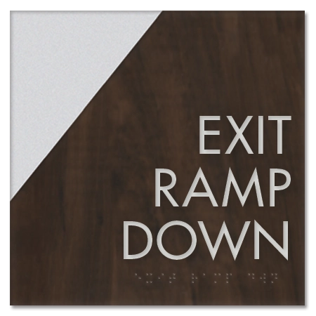"Exit Ramp Down" Egress Sign - CA Compliant