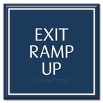 "Exit Ramp Up" Egress Sign - CA Compliant