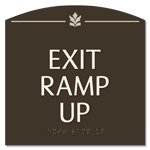"Exit Ramp Up" Egress Sign - CA Compliant