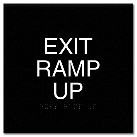 "Exit Ramp Up" Egress Sign - CA Compliant
