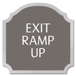 "Exit Ramp Up" Egress Sign - CA Compliant