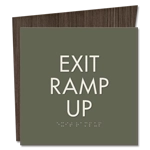 "Exit Ramp Up" Egress Sign - CA Compliant