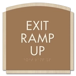 "Exit Ramp Up" Egress Sign - CA Compliant