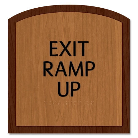 "Exit Ramp Up" Egress Sign - CA Compliant