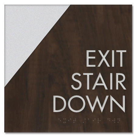 "Exit Stair Down" Egress Sign - CA Compliant