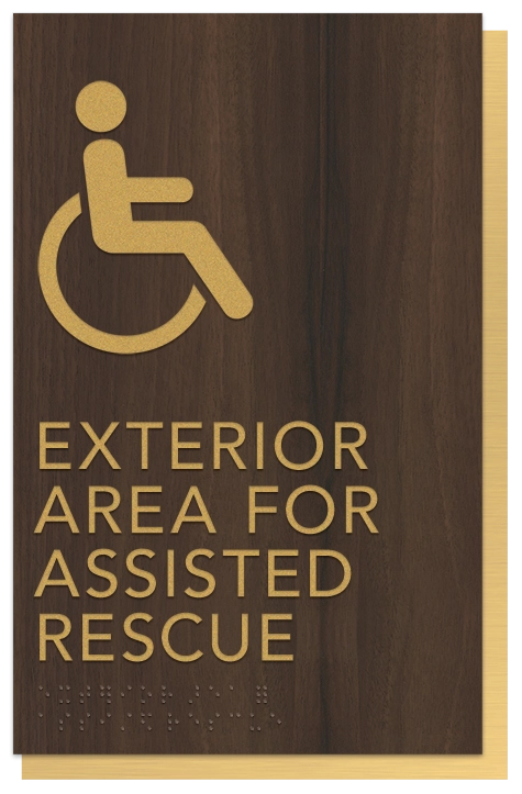 Exterior Area for Assisted Rescue Sign - ISA Symbol