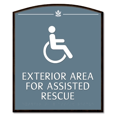 Exterior Area for Assisted Rescue Sign - ISA Symbol