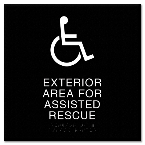 Exterior Area for Assisted Rescue Sign - ISA Symbol