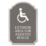 Exterior Area for Assisted Rescue Sign - ISA Symbol