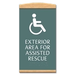 Exterior Area for Assisted Rescue Sign - ISA Symbol