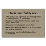 Fitness Center Safety Rules Sign (Resident)