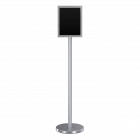 Freestanding Metal Floor Sign Holder - Includes Base, Post, Frame, Plexiglass & Back Panel