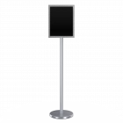 Freestanding Metal Floor Sign Holder - Includes Base, Post, Frame, Plexiglass & Back Panel