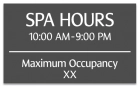 Georgia Spa Hours and Occupancy Sign
